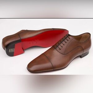 Christian Louboutin Greggo Cap Toe Size Men Brown Leather EU45/ US 12 New in Box
